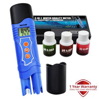 ILWQ-226 -in-1 Conductivity EC & pH & Temperature Meter Multi-parameter Tester Digital Pen ATC, Water Quality Test Analyze Calibration Kit, 0.01mS/cm Resolution, Aquarium Hydroponics Tank Pool Lab Spa - Instrulife