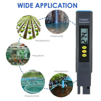ILWQ-302 Pentype 2-in-1 TDS / EC Meter with ATC Digital Water Quality Tester Temperature Measurement for Water Analysis Hydroponics Aquaculture - Instrulife