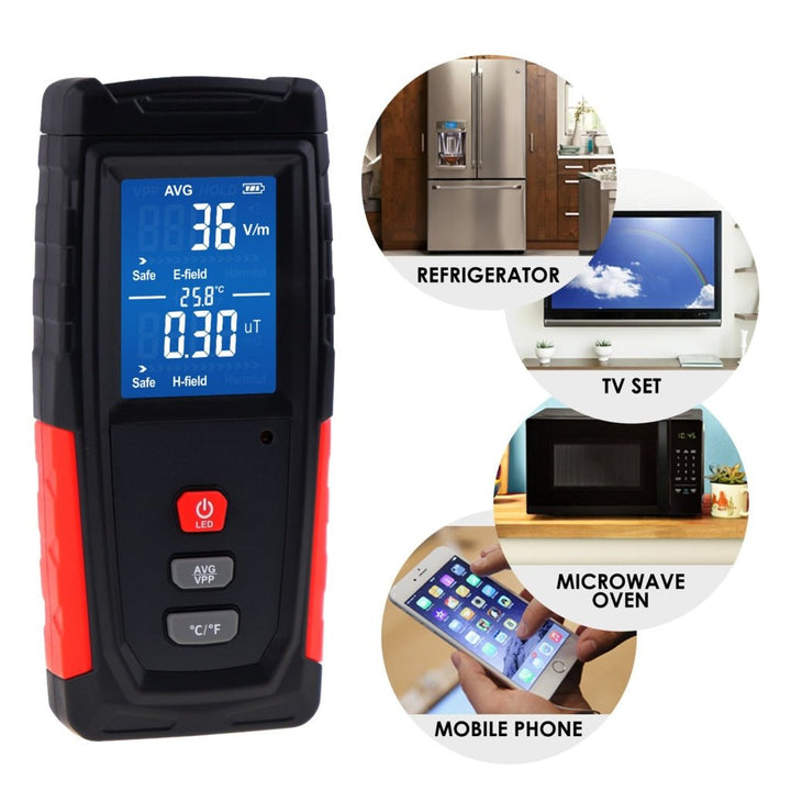 ILEM-280 Digital EMF Tester Electric and Magnetic Field Radiation Detector Temperature Measure with Color-screen Display and Rechargeable Battery Handheld Tool - Instrulife