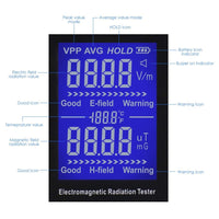 ILEM-347 Handheld EMF Meter Electromagnetic Radiation Detector 5Hz~3.5GHz Rechargeable EMF Detector Temperature Tester for Ghost Hunting EMF Radiation Detecting - Instrulife