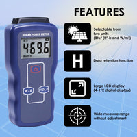 ILEM-427 Solar Power Meter Sun Light Radiation Testing for Solar Energy Research Meteorology Agriculture Sun Light Energy Measuring Tool - Instrulife