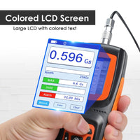 ILEM-456 Gauss Meter Portable Tesla Meter Gaussmeter 0~2500 mT Surface Magnetic Field Tester High Precision Hall Sensor ±1% or ±5% Accuracy with Data Record Function - Instrulife