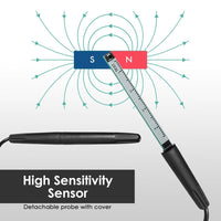 ILEM-456 Gauss Meter Portable Tesla Meter Gaussmeter 0~2500 mT Surface Magnetic Field Tester High Precision Hall Sensor ±1% or ±5% Accuracy with Data Record Function - Instrulife