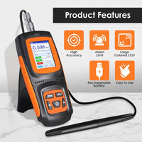 ILEM-456 Gauss Meter Portable Tesla Meter Gaussmeter 0~2500 mT Surface Magnetic Field Tester High Precision Hall Sensor ±1% or ±5% Accuracy with Data Record Function - Instrulife