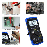 ILAU-214 Auto-Ranging LCD Digital Multimeter Engine Analyzer Tester DCV/ACV, RPM Tachometer, Dwell Angle, Current, Temperature, Resistance, Diode Continuity Test, Pulse Width - Instrulife