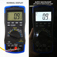 ILAU-214 Auto-Ranging LCD Digital Multimeter Engine Analyzer Tester DCV/ACV, RPM Tachometer, Dwell Angle, Current, Temperature, Resistance, Diode Continuity Test, Pulse Width - Instrulife