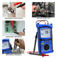 ILAU-215 Digital Engine Analyzer Automotive Multimeter 6000 Counts - DC AC Voltage, DC AC Current, Resistance, Capacitance, Frequency, Duty cycle, Temperature, Diode & Continuity Test, Tachometer, Dwell Angle, Pulse Width, Analog Signal Output - Instrulife