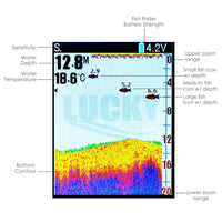 ILFF-55LiC 2-in-1 LUCKY Fishfinder Wireless/Wired Sensor English/Russian Menu 328ft/100m Waterproof Monitor Rechargeable Battery - Instrulife