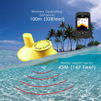 ILFF-55LiC 2-in-1 LUCKY Fishfinder Wireless/Wired Sensor English/Russian Menu 328ft/100m Waterproof Monitor Rechargeable Battery - Instrulife