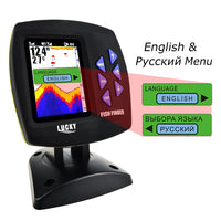 ILFF-138_CWLS LUCKY Color Display Boat Fish Finder Wireless Remote Control 300m/ 980ft Fishing Wireless Operating Range, 100m Depth Range, With Zoom Function, Shallow & Fish Alarm, Salt & Fresh Water, Ocean, Sea, River, Lake, Icy Water - Instrulife