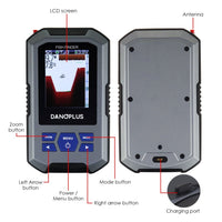 ILFF-335 Fish Finder Wireless Sonar Sensor 125kHz Frequency 45 Meters / 147 Feet Depth Alarm Function and Large LCD Display - Instrulife