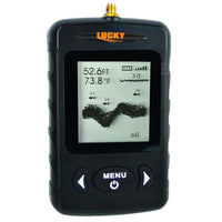 ILFF-11B Lucky Black Portable Wireless Fish Finder Locator with 45m (135ft) Depth & 120m (400ft) Wireless Range, Display Temperature/ Fish Size & Location Info, Fishing Gear Tools for Fresh & Salt water, Sea, Lake, River, Bottom Contour, 90° beam angle - Instrulife