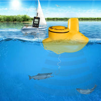 ILFF-11B Lucky Black Portable Wireless Fish Finder Locator with 45m (135ft) Depth & 120m (400ft) Wireless Range, Display Temperature/ Fish Size & Location Info, Fishing Gear Tools for Fresh & Salt water, Sea, Lake, River, Bottom Contour, 90° beam angle - Instrulife