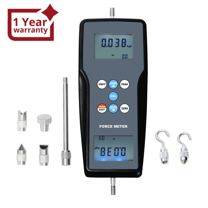 ILFM-207 Digital Force Meter Gauge Pull & Push Magnitude Test Tester Newtonmeter Newton N / kg / lb / g Measurement, for Manufacturing, Electronics, Building Hardware, Textile, Auto Parts - Instrulife