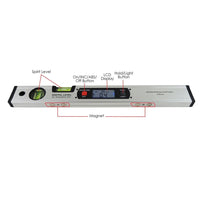 ILAF-17 Digital Angle Finder Level 360° Spirit Level Upright Inclinometer with Magnets Protractor Ruler - Instrulife