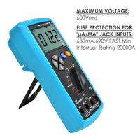 ILMU-1038 Multimeter DMM True RMS TRMS Auto-Ranging w/ USB Interface, Multi Meter Tester, AC/ DC Current Voltage Resistance Capacitance Diode - Instrulife