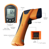 ILTH-802 Digital Non-Contact IR Thermometer -13~1040°F -25~560°C, 12:1 - Instrulife