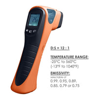 ILTH-802 Digital Non-Contact IR Thermometer -13~1040°F -25~560°C, 12:1 - Instrulife
