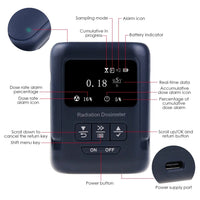 ILRM-330 Radiation Dosimeter Nuclear Medical Beta Gamma X Ray Detector Tester Metal Nuclear Geiger Counter with Alarm - Instrulife