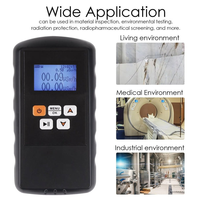 ILRM-332 Digital Nuclear Radiation Detector Dosimeter Geiger Counter Dose Device Monitor Portable with Dosage Rate Alarm - Instrulife