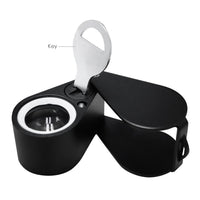 ILJL-248 20x Loupe 21mm Optical Glass Magnifier 6 LED Light & UV Light Mini Magnification Jeweller Black Frame Triplet Lens Jeweler Mechanics Photographer Hobbyist Coin Collector Arts & Crafts Machinist - Instrulife