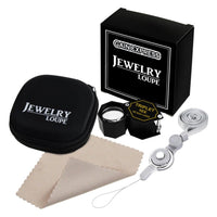 ILJL-250 10x Magnification Jewelery Loupe, 20.5mm Triplet Lens Achromatic Optical Glass Metal (Aluminum) Body Black Frame Hexagonal Design Kit Set Jewelry Pocket Magnifying Tool - Instrulife