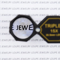 ILJL-251 15x Jewelry Loupe Magnifier 20.5mm Triplet Lens Achromatic Optical Glass Magnifying Tool Metal (Aluminum) Body Hexagonal Design Kit Set Magnification Loupe Black Frame - Instrulife