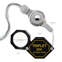 ILJL-252 20x Magnification 20.5mm Jeweler Gem Loupe Triplet Lens Magnifier Jewelry Optical Glass Great Professional Hobbyist Stamp & Coin Mechanics Machinists - Instrulife
