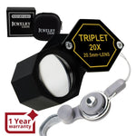 ILJL-252 20x Magnification 20.5mm Jeweler Gem Loupe Triplet Lens Magnifier Jewelry Optical Glass Great Professional Hobbyist Stamp & Coin Mechanics Machinists - Instrulife