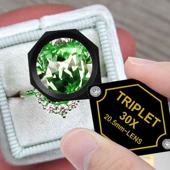 ILJL-253 30x Jeweler 20.5mm Gem Loupe Magnifiers Jewelry Triplet Lens Optical Glass Magnification For Professionals Hobbyists Stamp & Coin Mechanics Machinists - Instrulife
