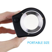 ILJL-309 30x Magnification Magnifying Glass Jewelers Loupe, 6 Lights Desktop Metal Magnifier Portable Folding Scale Eye Loop for Textile Optical Jewelry Tool Coins Currency Stamps (Rechargeable / Replaceable Battery) - Instrulife