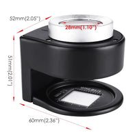 ILJL-309 30x Magnification Magnifying Glass Jewelers Loupe, 6 Lights Desktop Metal Magnifier Portable Folding Scale Eye Loop for Textile Optical Jewelry Tool Coins Currency Stamps (Rechargeable / Replaceable Battery) - Instrulife