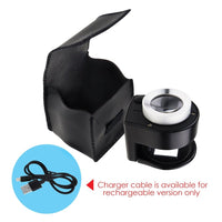ILJL-309 30x Magnification Magnifying Glass Jewelers Loupe, 6 Lights Desktop Metal Magnifier Portable Folding Scale Eye Loop for Textile Optical Jewelry Tool Coins Currency Stamps (Rechargeable / Replaceable Battery) - Instrulife