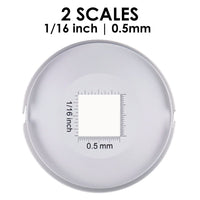 ILJL-310 10x Magnification Optical Glass Loupe Magnifier Double Lens Magnifying Jewelry Gem Tool 1/16inch & 0.5mm Scale - Instrulife