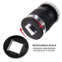 ILJL-375 Scale Loupe Magnifier 10x Magnification LED and UV Illumination Magnifying Glass for Jeweler, Gemstone, Coins and Stamp Collector, Watch Repair - Instrulife