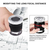 ILJL-375 Scale Loupe Magnifier 10x Magnification LED and UV Illumination Magnifying Glass for Jeweler, Gemstone, Coins and Stamp Collector, Watch Repair - Instrulife