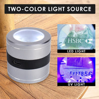 ILJL-386 Rechargeable 10X Full Metal Jeweler Optical Magnifying Glass 5 LED 5 UV Light Scale Loupe USB Charging Lens Jewelry Gemstone Magnifier Tool - Instrulife