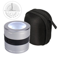 ILJL-386 Rechargeable 10X Full Metal Jeweler Optical Magnifying Glass 5 LED 5 UV Light Scale Loupe USB Charging Lens Jewelry Gemstone Magnifier Tool - Instrulife