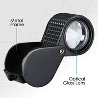 ILJL-451 Magnifier Mini Jeweler Loupe (10X / 20X / 30X) 18mm High-Quality Optical Triplet Lens Battery Free Inspection Ideal for Jewelers, Gemologists, Collectors and Repairs - Instrulife
