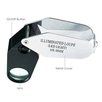 ILJL-782 10X Jeweler Loupe Magnifier + LED light, 18mm lens - Instrulife