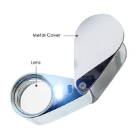 ILJL-783XX Mini 20x Magnifying Optical Glass LED Light Jeweler Loupe - Instrulife
