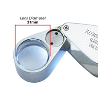 ILJL-783XX Mini 20x Magnifying Optical Glass LED Light Jeweler Loupe - Instrulife