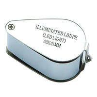 ILJL-783XX Mini 20x Magnifying Optical Glass LED Light Jeweler Loupe - Instrulife