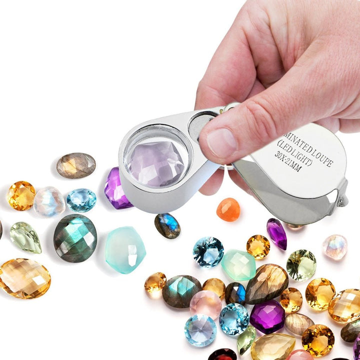 ILJL-785XX Portable 30x Magnifying Optical Glass LED Light Jeweler Loupe - Instrulife