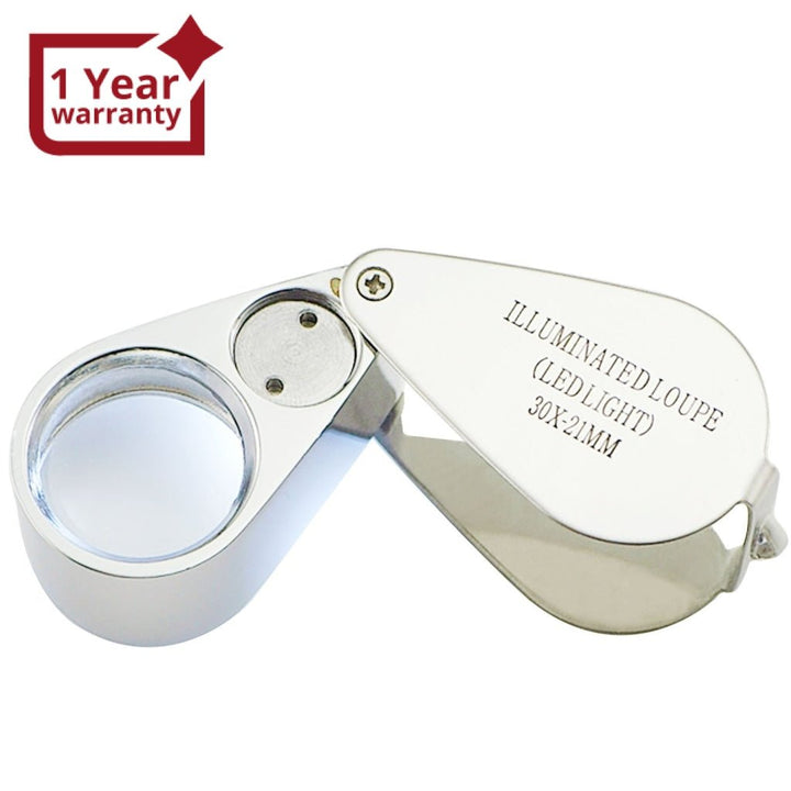 ILJL-785XX Portable 30x Magnifying Optical Glass LED Light Jeweler Loupe - Instrulife