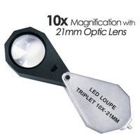 ILJL-781 Mini 10X Jeweler Loupe Magnifier + 6 LED light, 21mm lens - Instrulife
