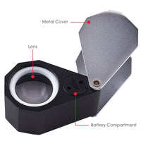 ILJL-783 20X Magnification 21mm l Lens Jeweler Loupe Magnifier + 6 LED light - Instrulife