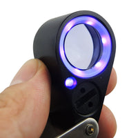 ILJL-119 Mini Jeweler Loupe 20X Magnifier + LED & UV light 21mm lens - Instrulife
