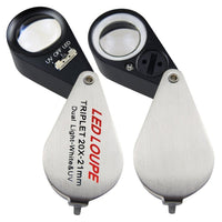 ILJL-119 Mini Jeweler Loupe 20X Magnifier + LED & UV light 21mm lens - Instrulife