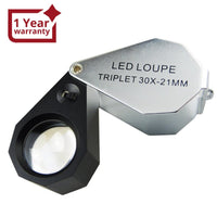 ILJL-785 30X Jeweler Loupe Magnifier + 6 LED light , 21mm lens - Instrulife